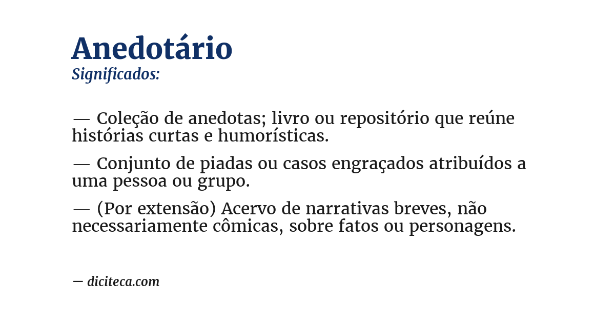 Significado de anedotário