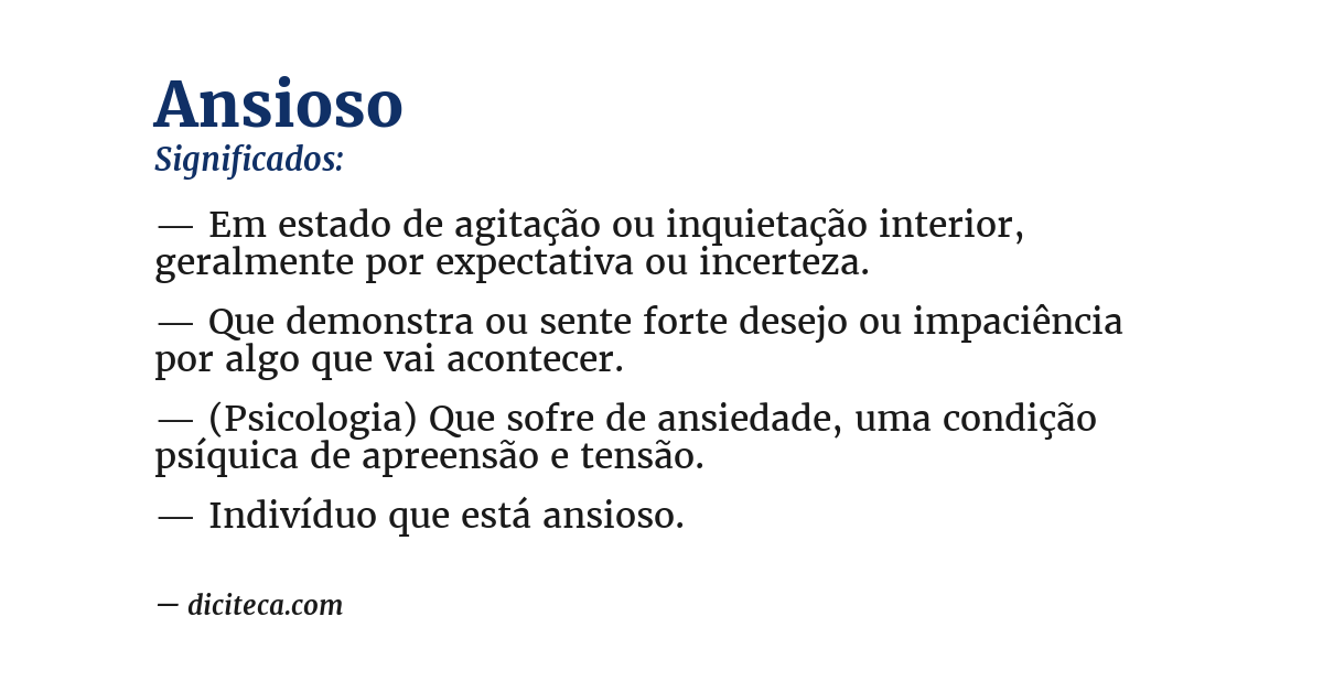 Significado de ansioso
