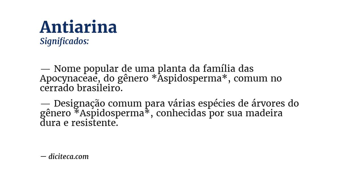 Significado de antiarina