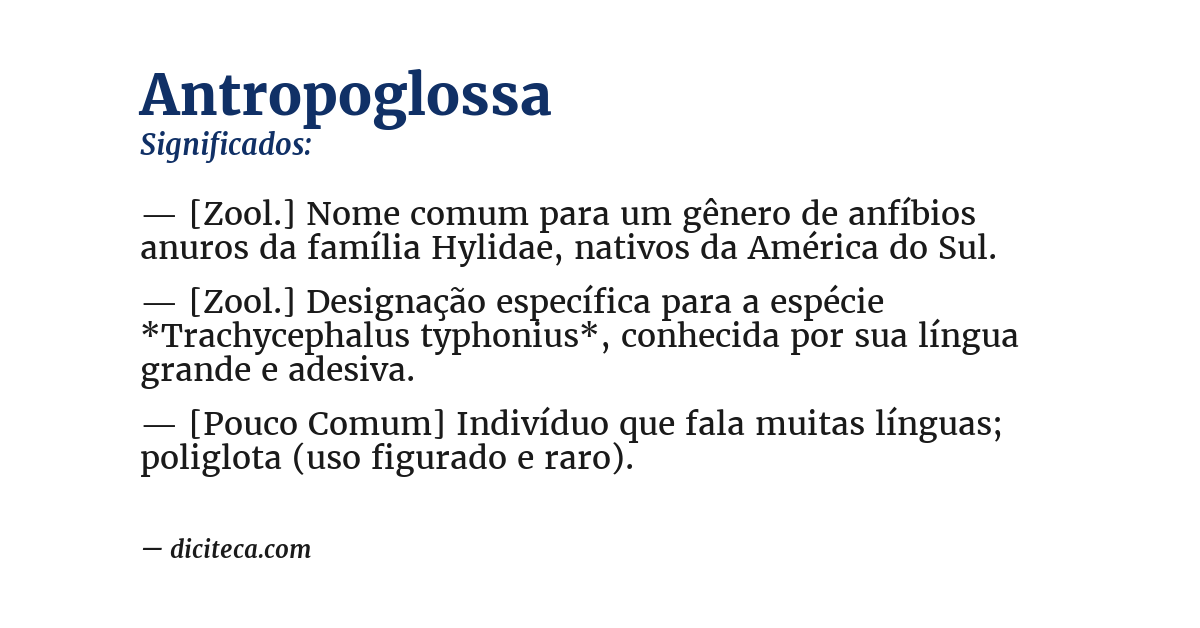 Significado de antropoglossa