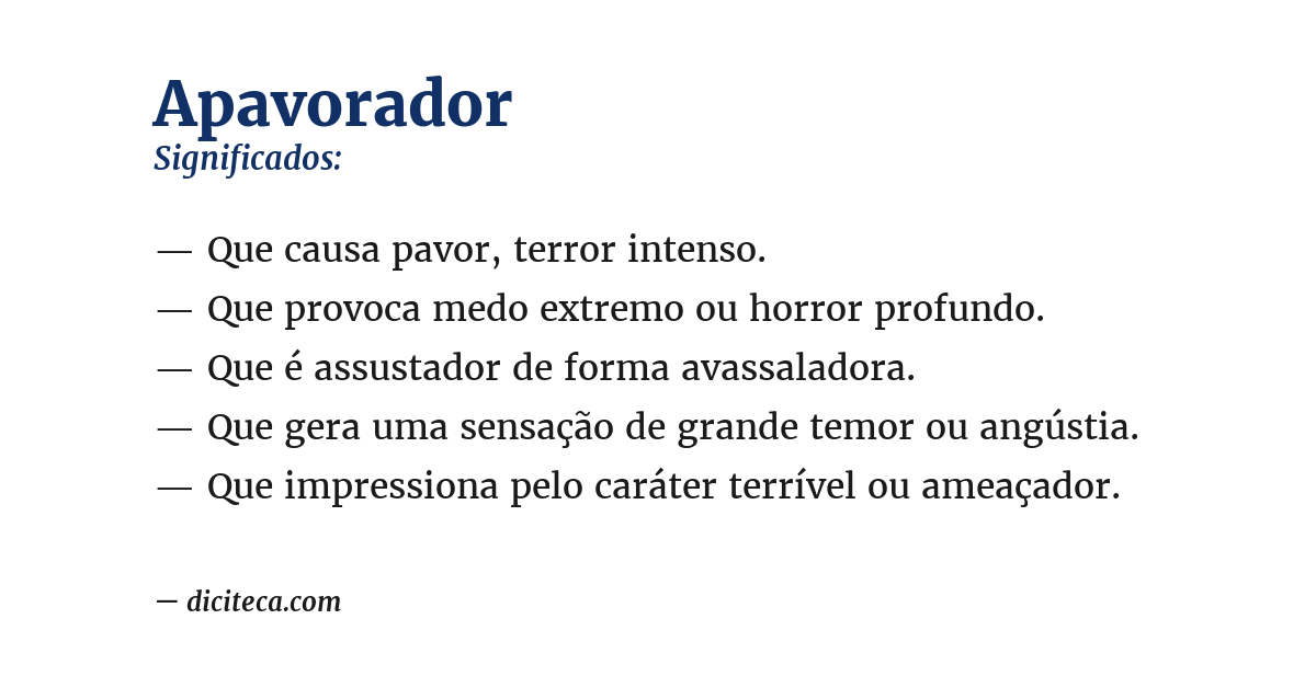 Significado de apavorador