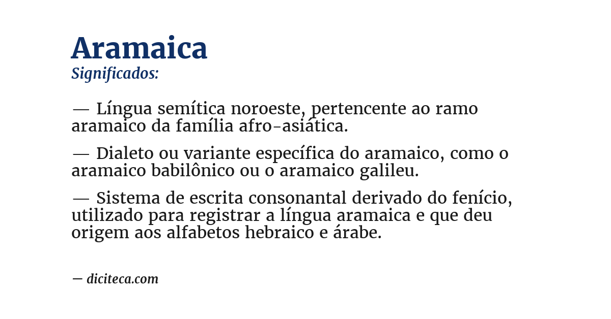 Significado de aramaica