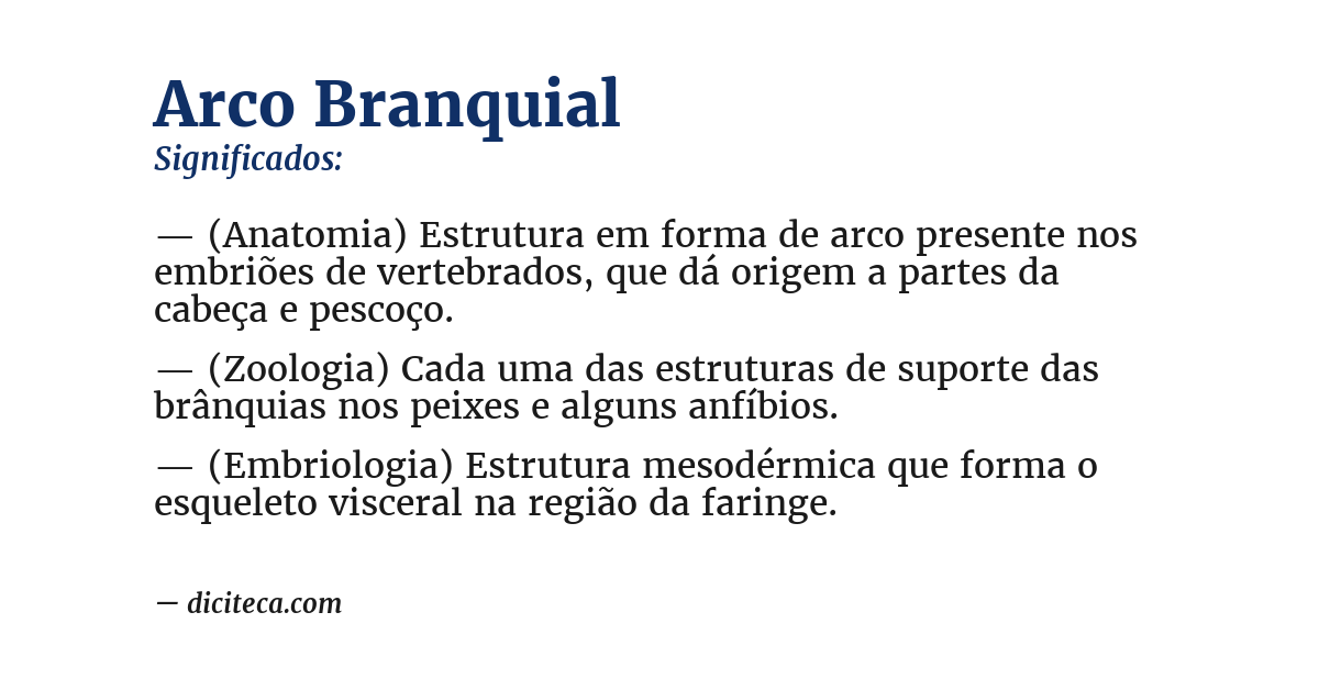 Significado de arco branquial