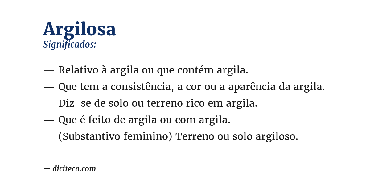 Significado de argilosa