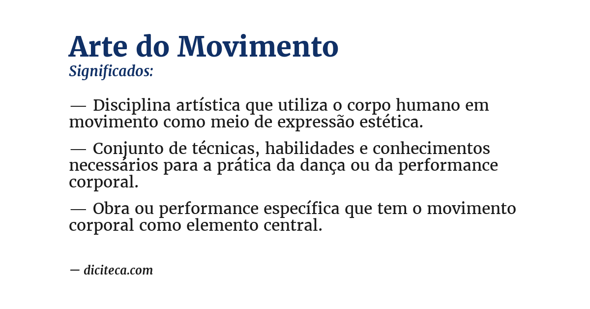 Significado de arte do movimento