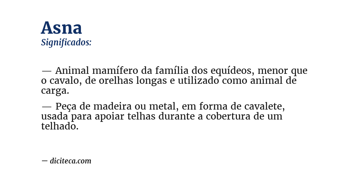 Significado de asna