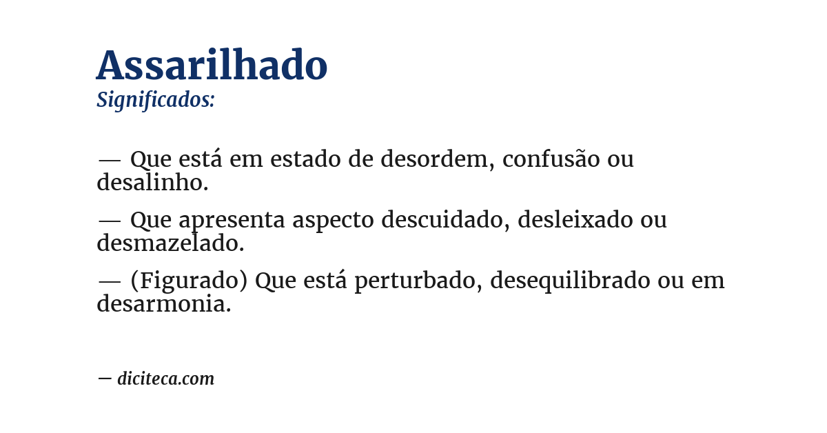 Significado de assarilhado