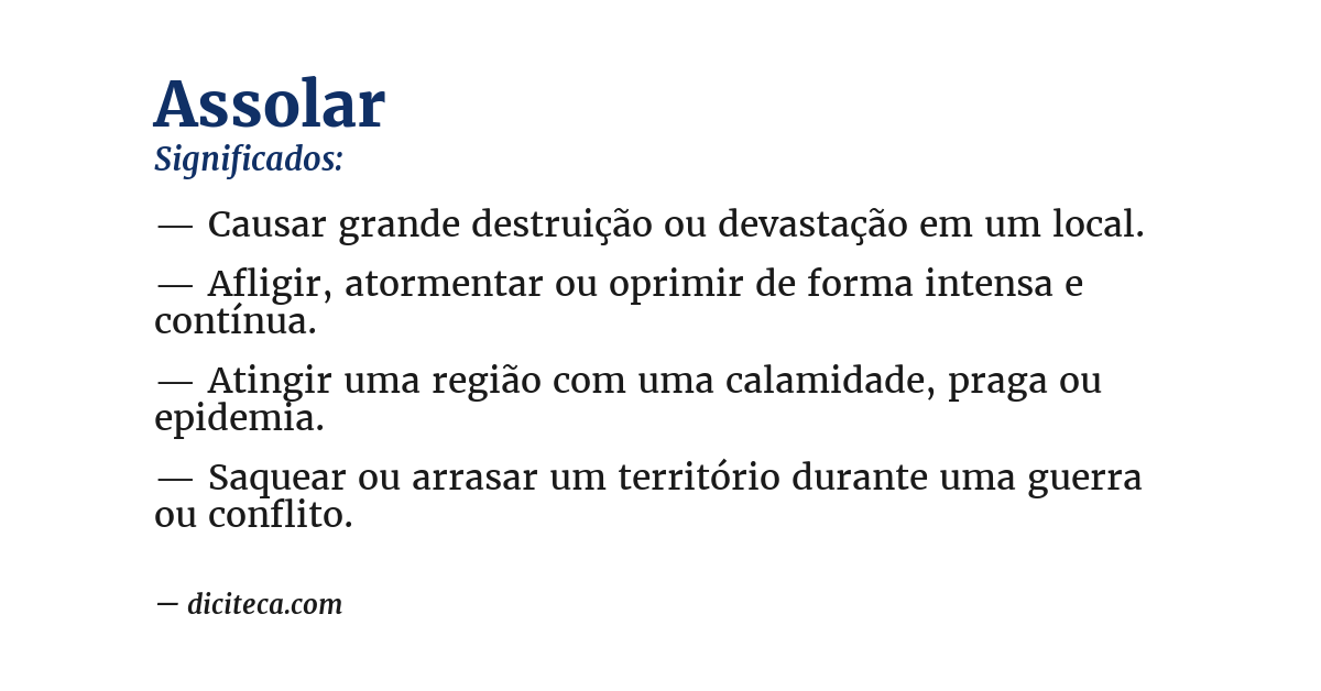 Significado de assolar