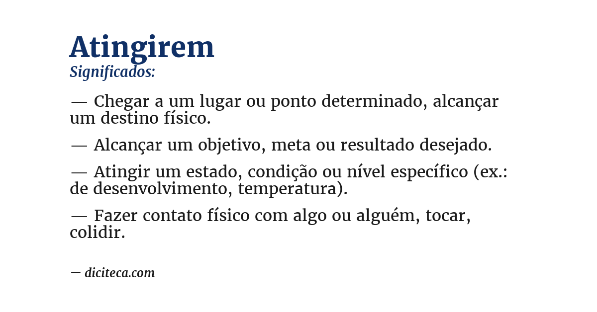 Significado de atingirem