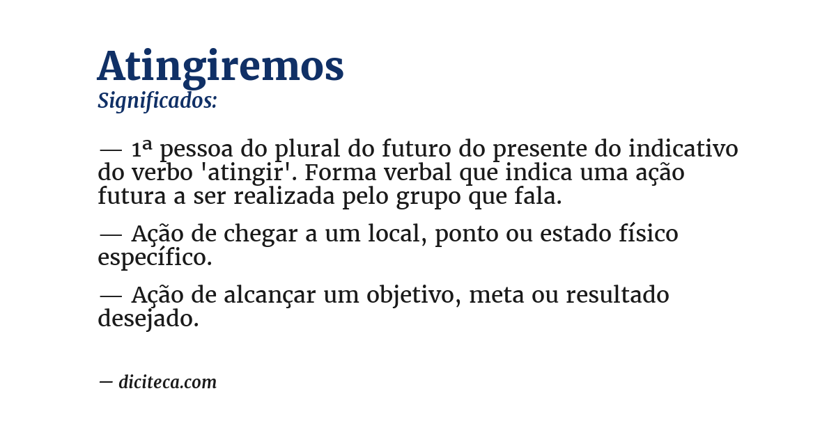 Significado de atingiremos