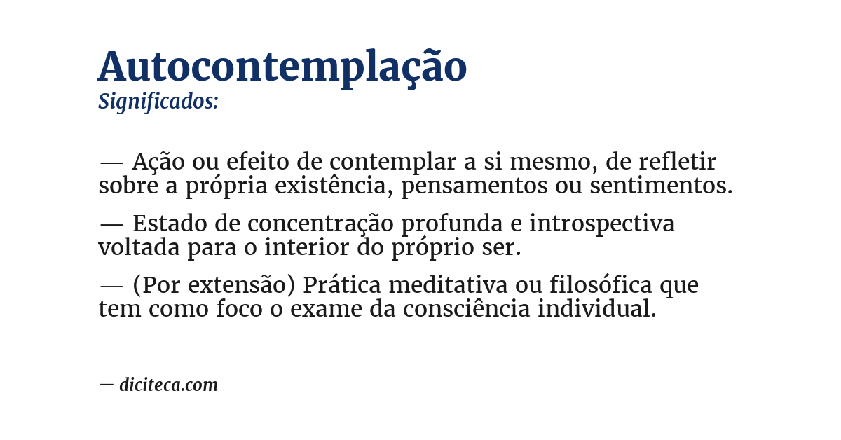 Significado de autocontemplação