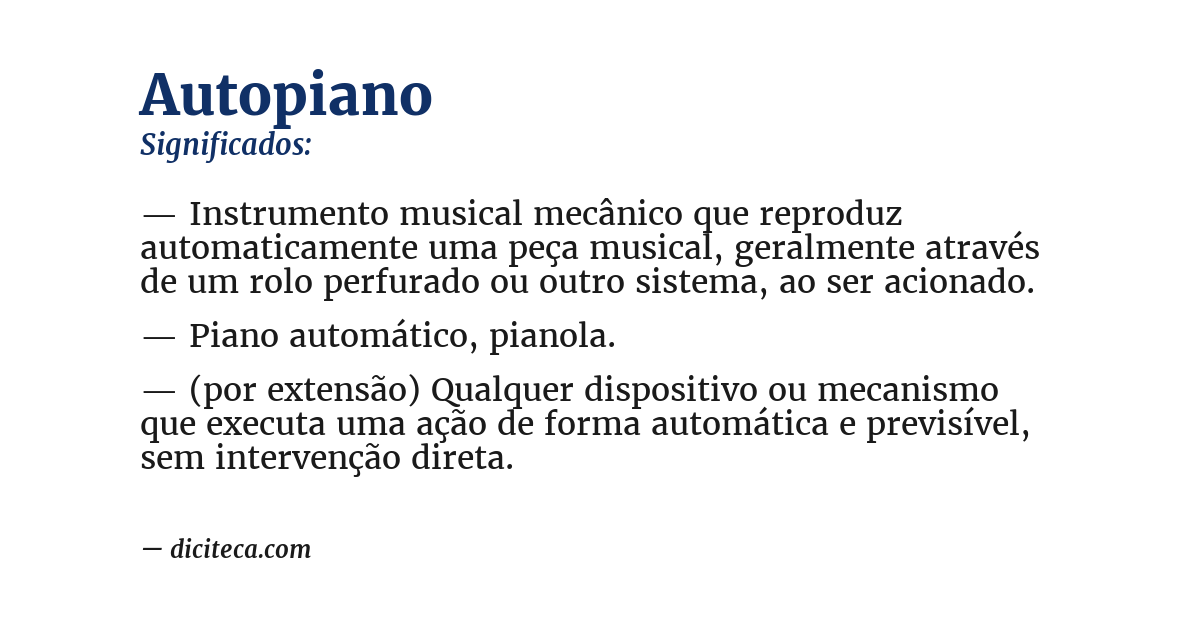 Significado de autopiano