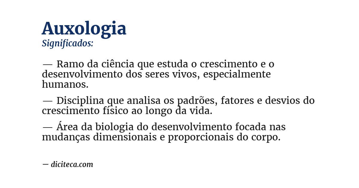 Significado de auxologia