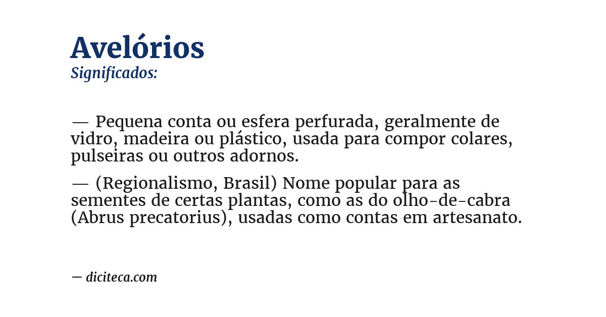 Significado de avelórios