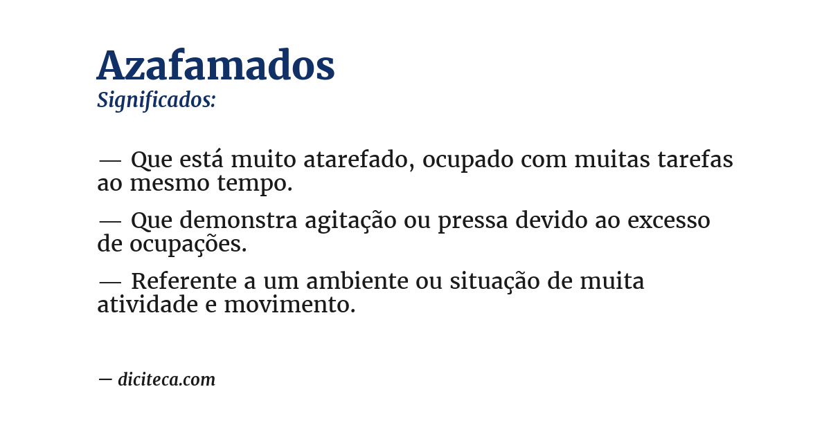 Significado de azafamados