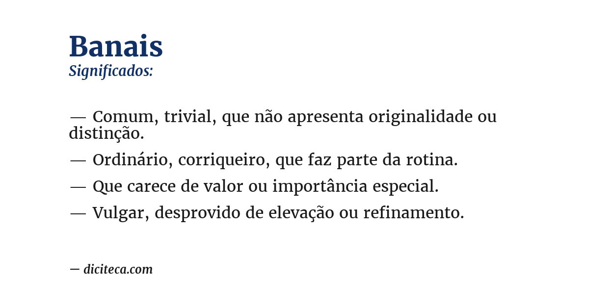 Significado de banais