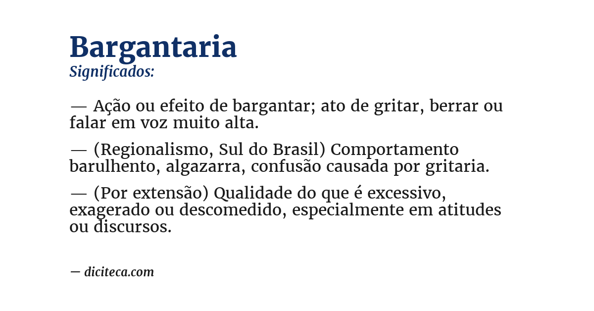 Significado de bargantaria