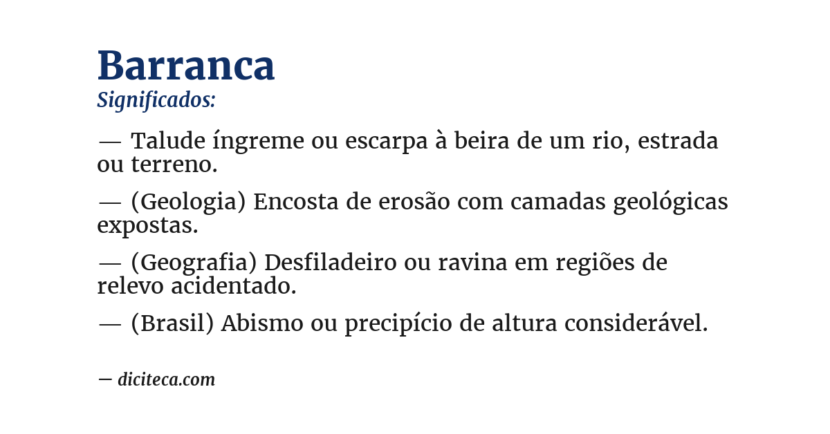 Significado de barranca