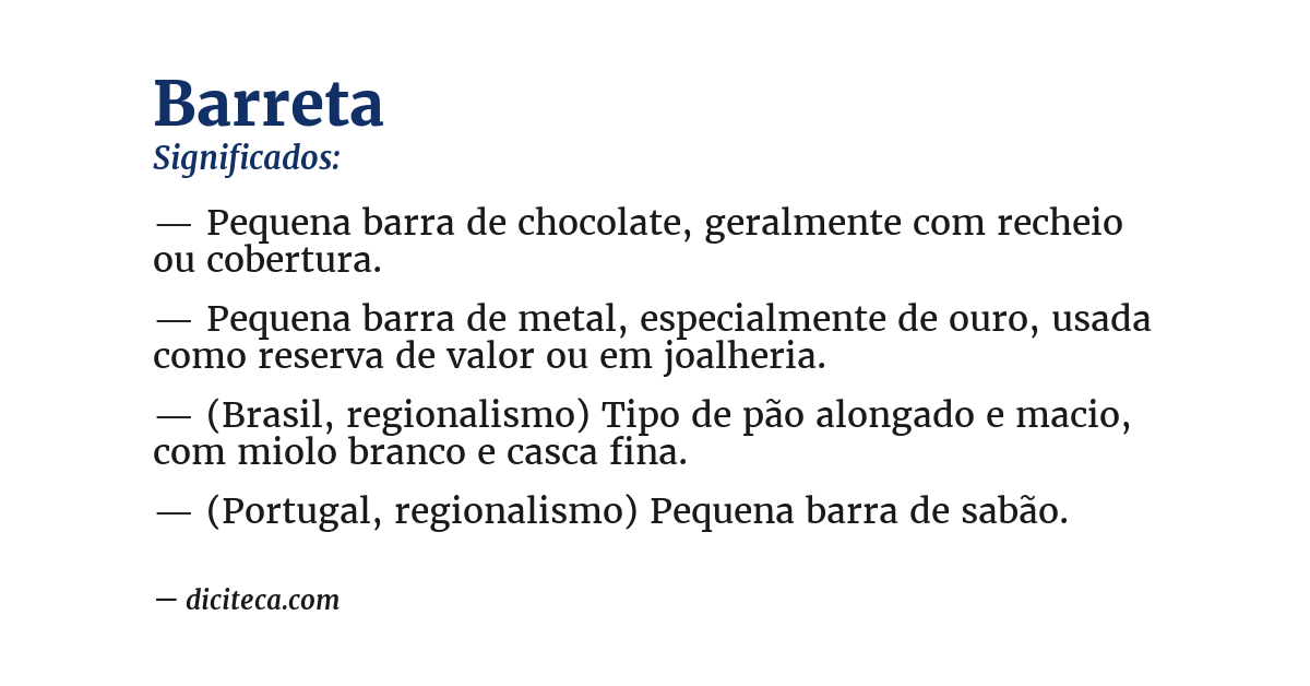 Significado de barreta