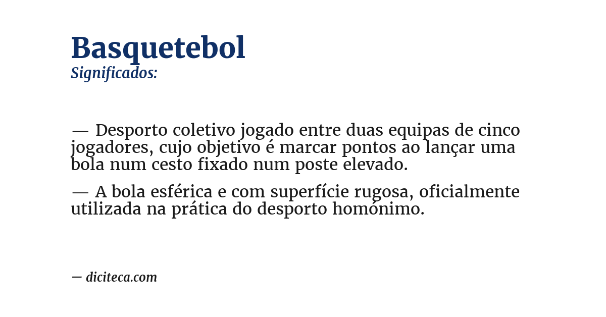 Significado de basquetebol