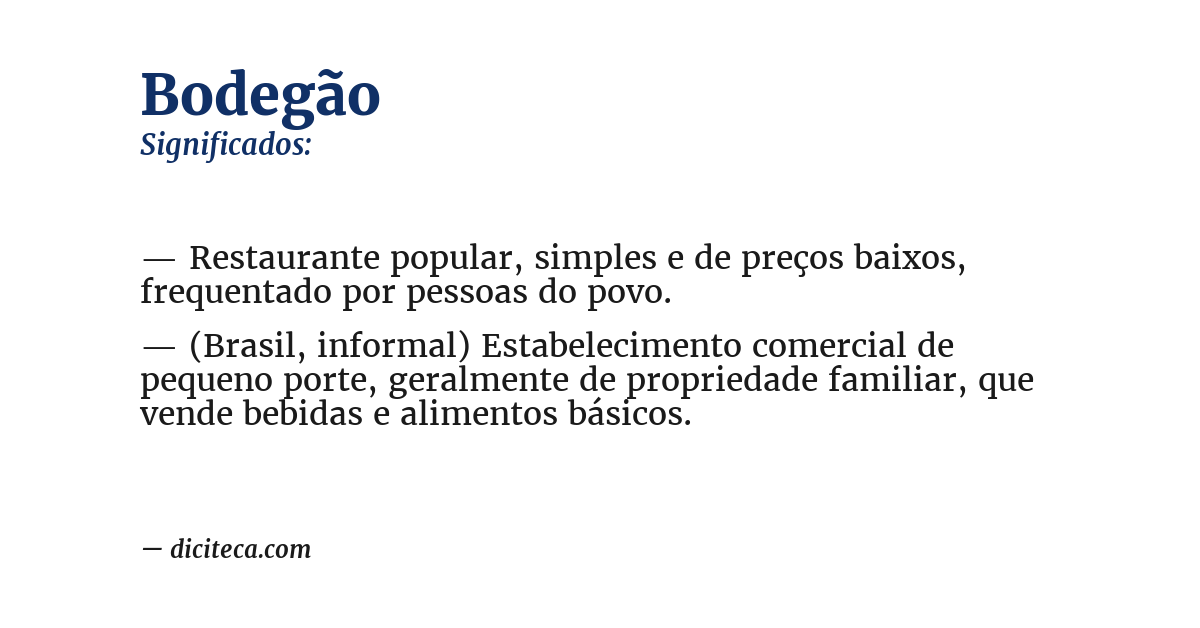Significado de bodegão
