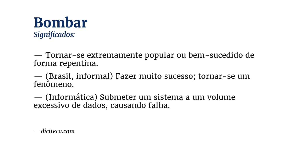 Significado de bombar