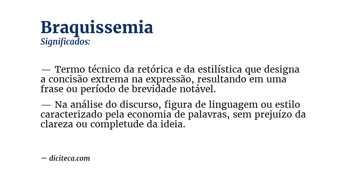 Significado de braquissemia