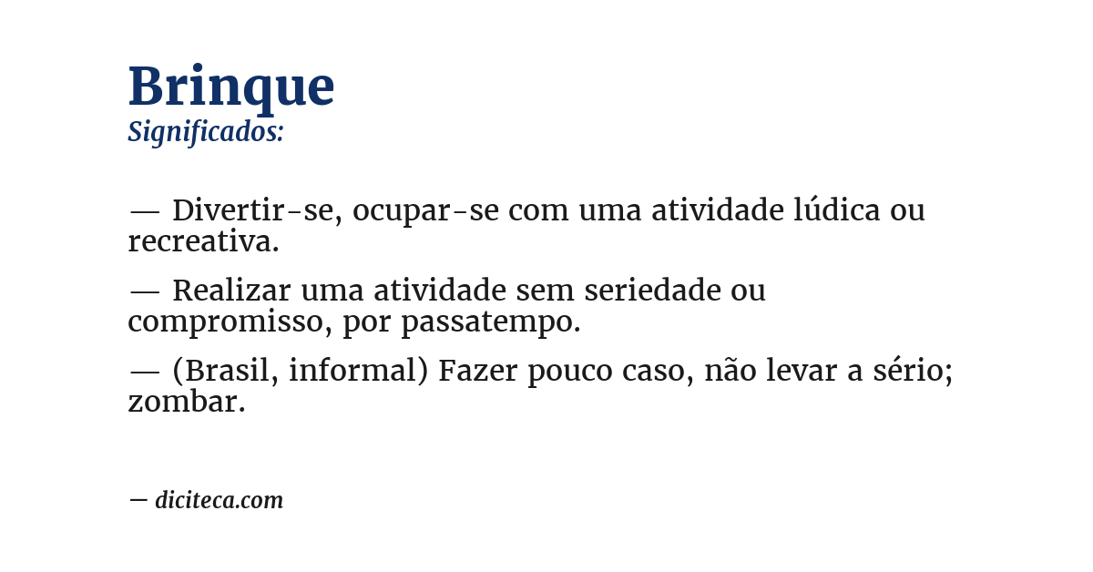 Significado de brinque