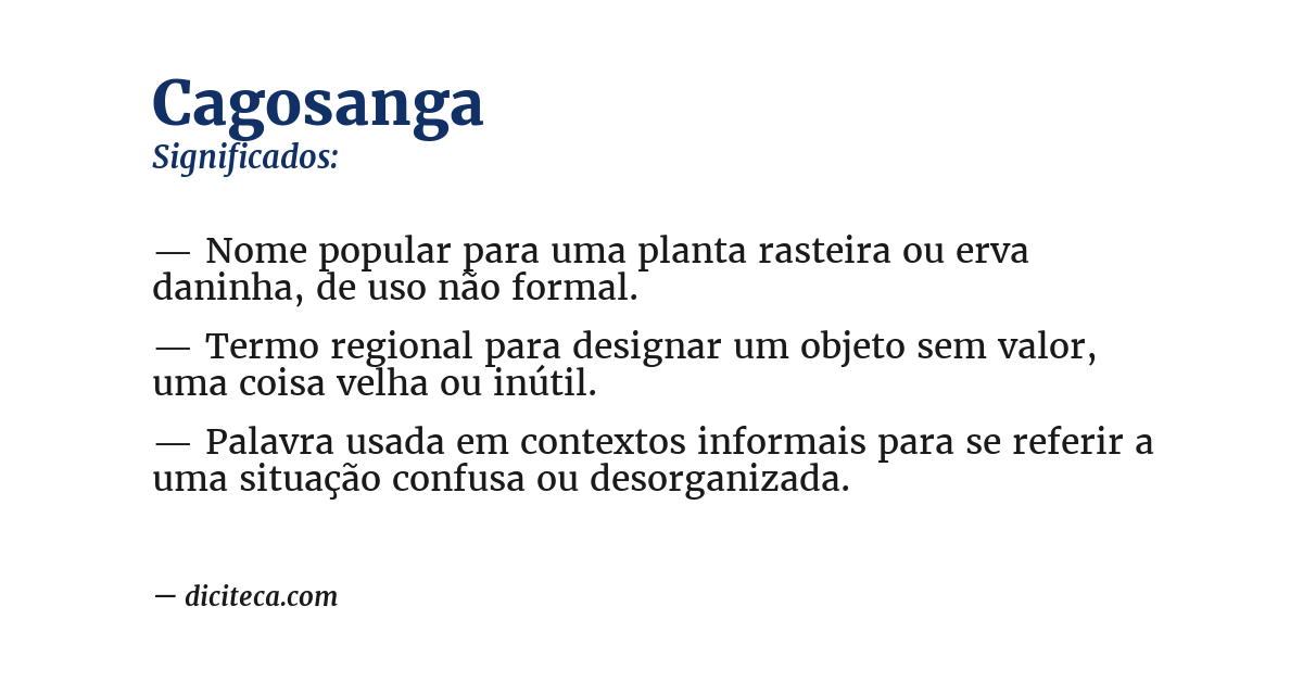 Significado de cagosanga