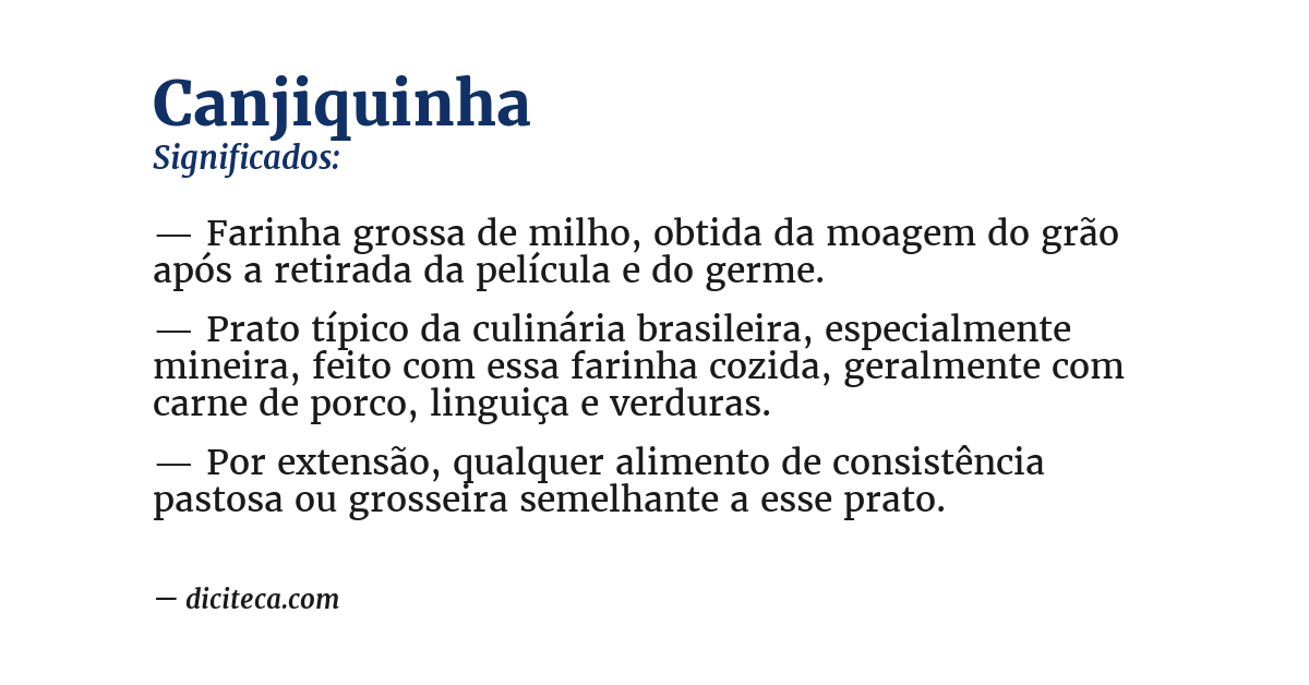 Significado de canjiquinha