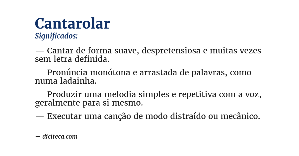 Significado de cantarolar