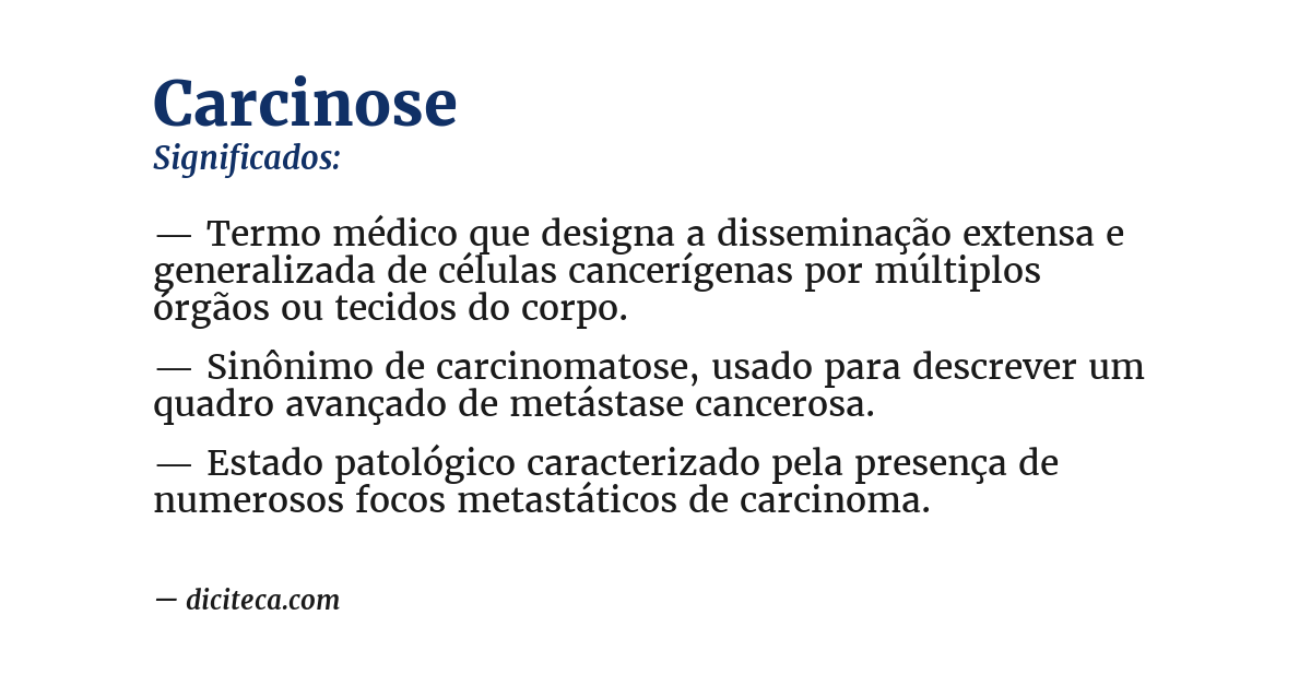 Significado de carcinose