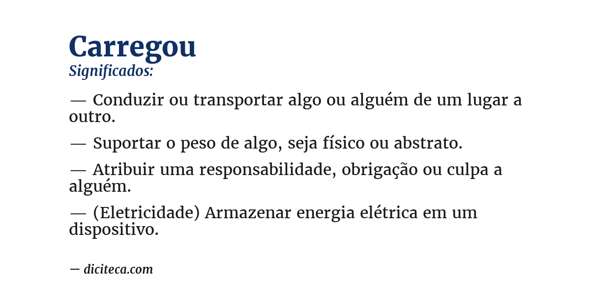 Significado de carregou