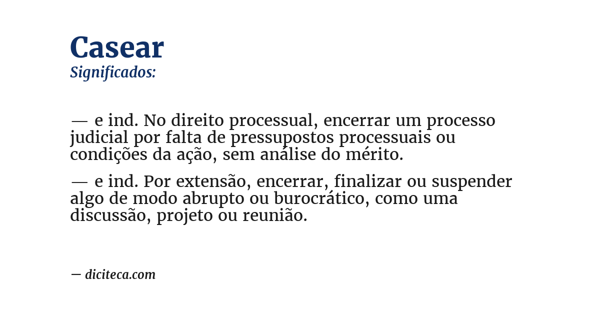 Significado de casear