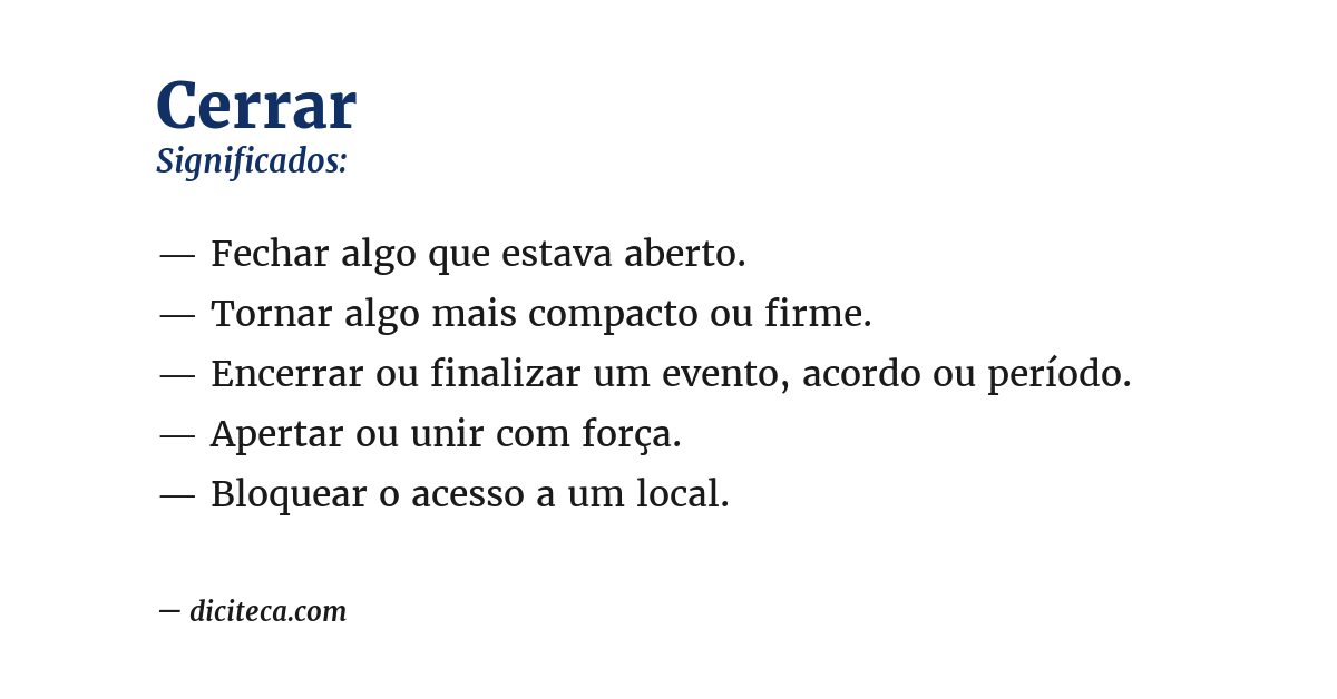 Significado de cerrar