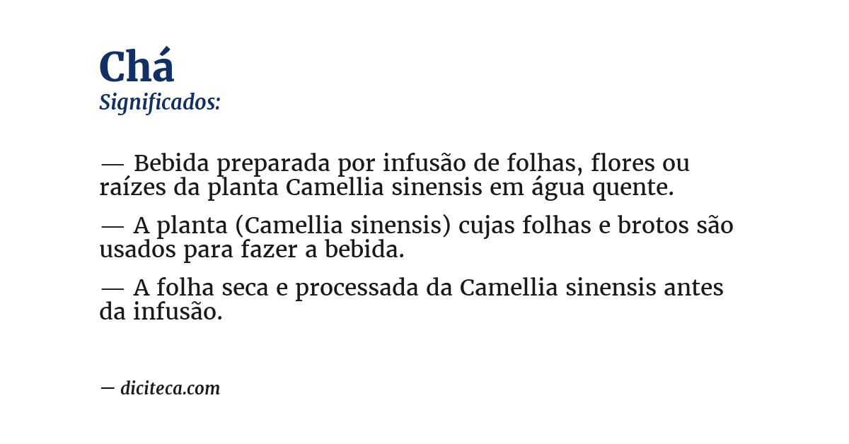 Significado de chá