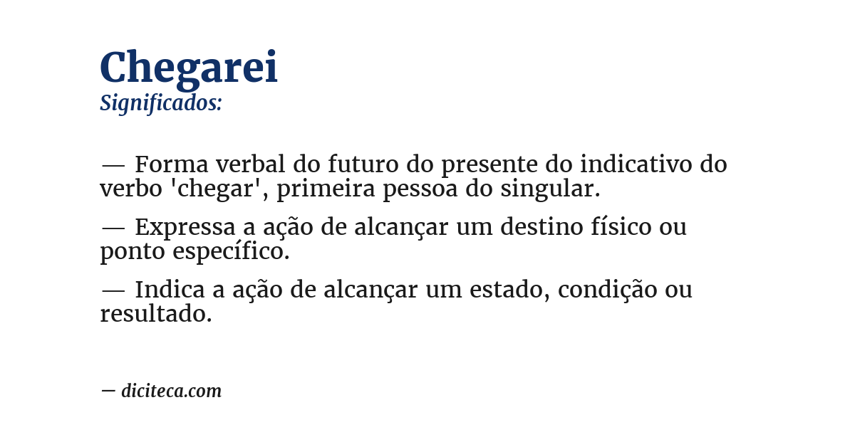 Significado de chegarei