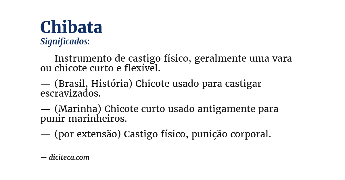 Significado de chibata