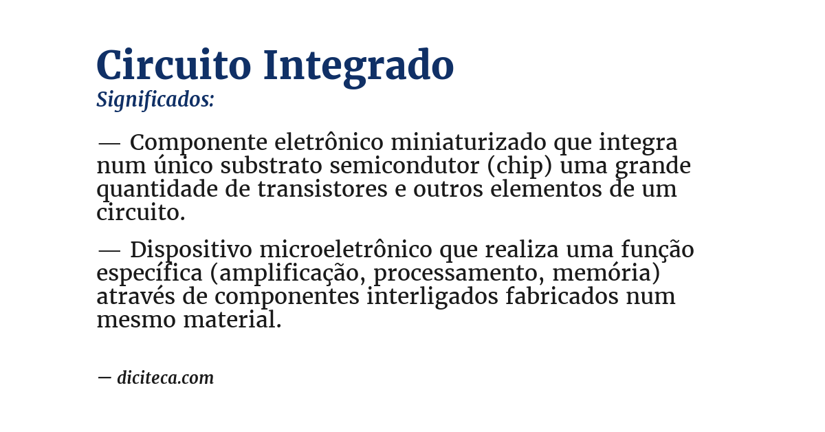 Significado de circuito integrado
