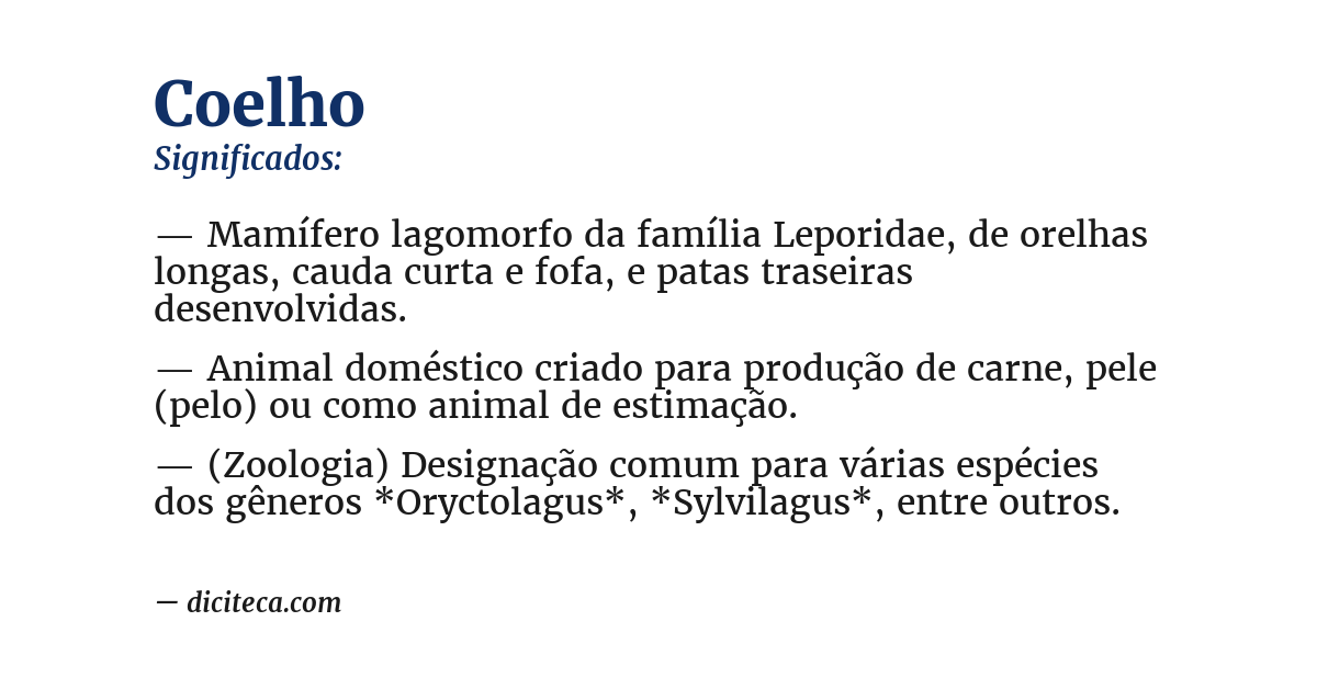 Significado de coelho