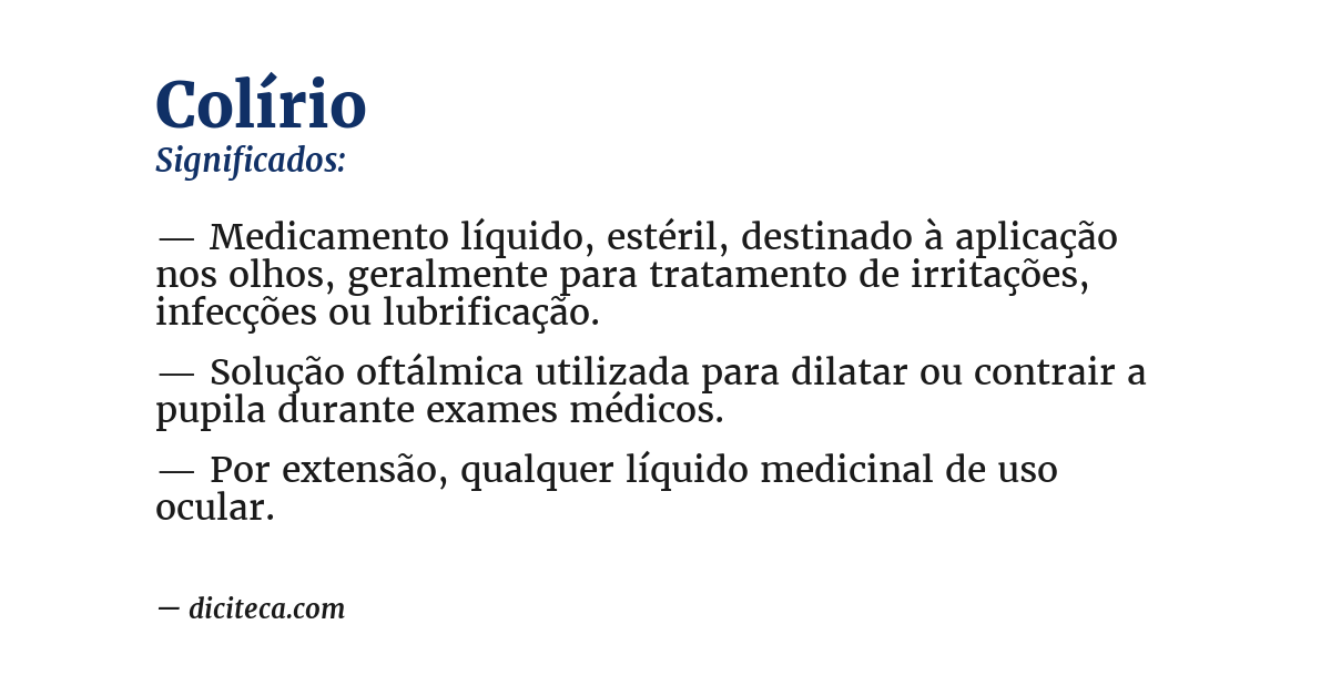 Significado de colírio