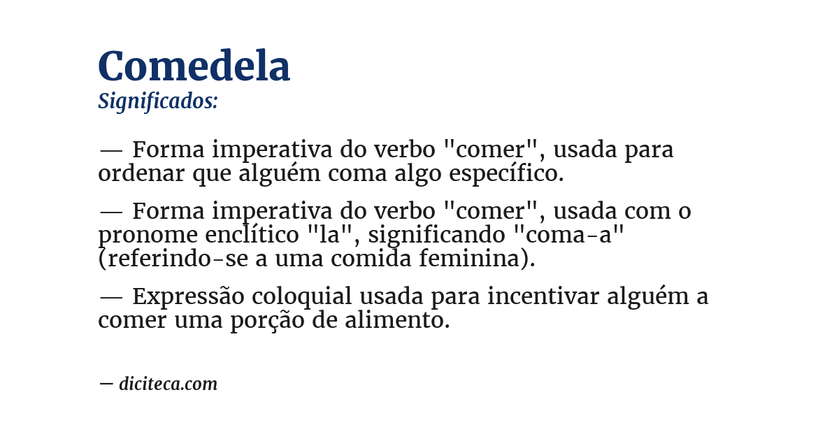 Significado de comedela