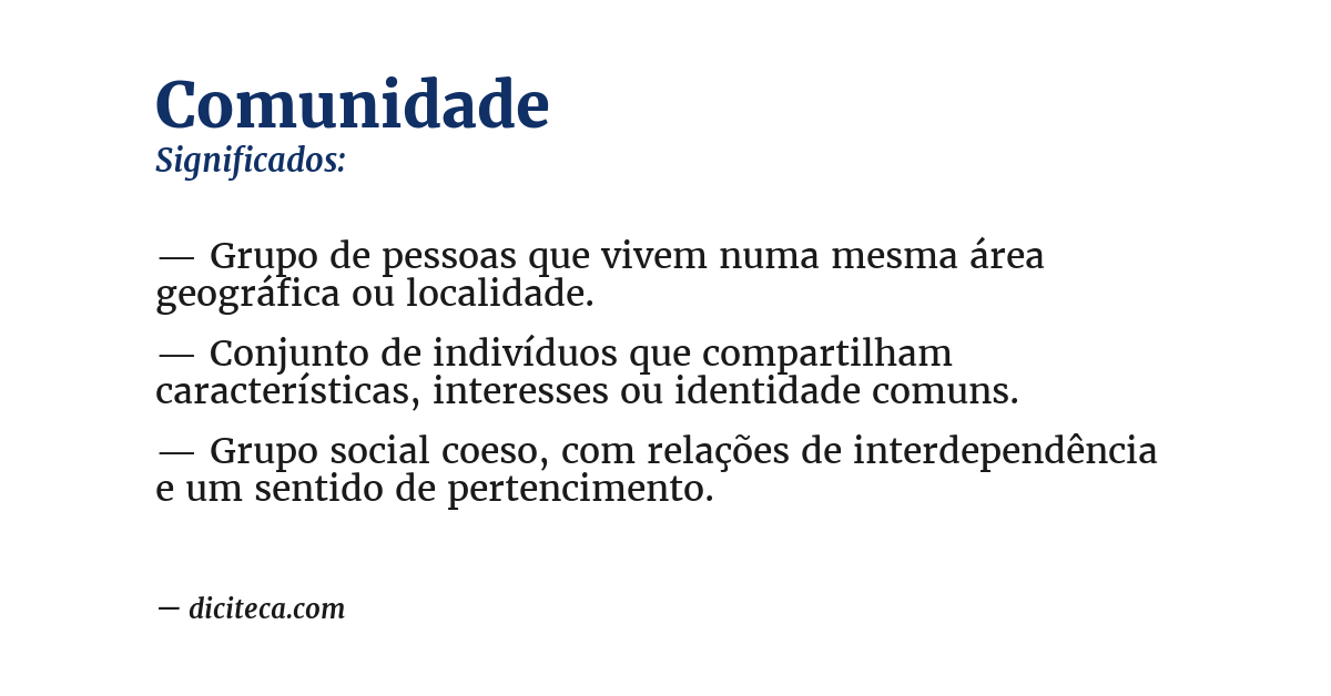 Significado de comunidade