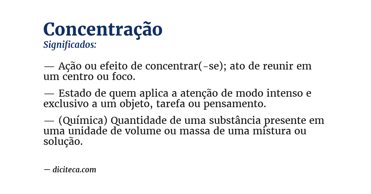 Significado de concentração