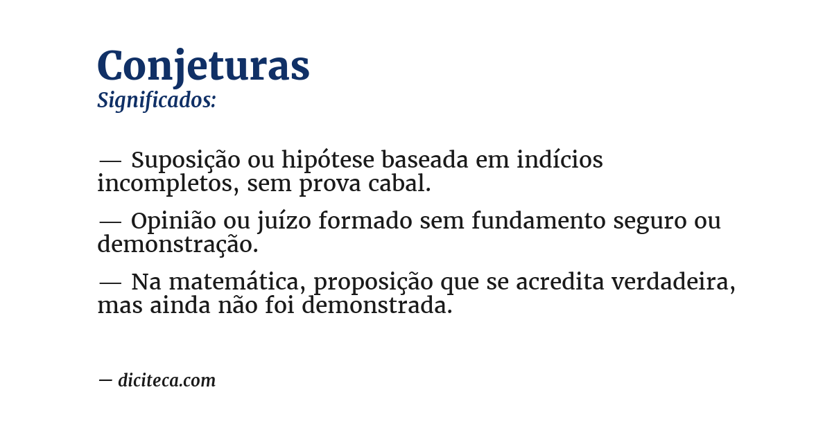 Significado de conjeturas