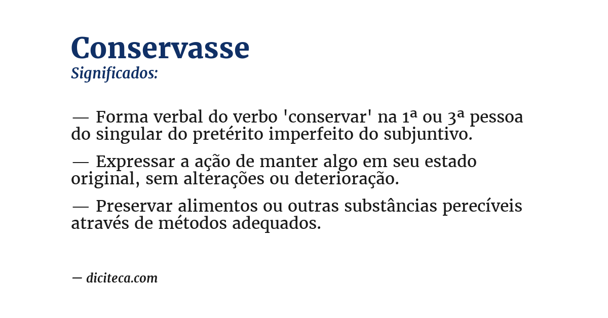 Significado de conservasse