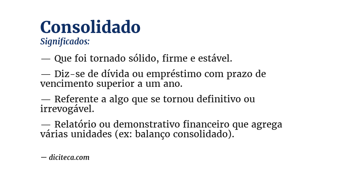 Significado de consolidado