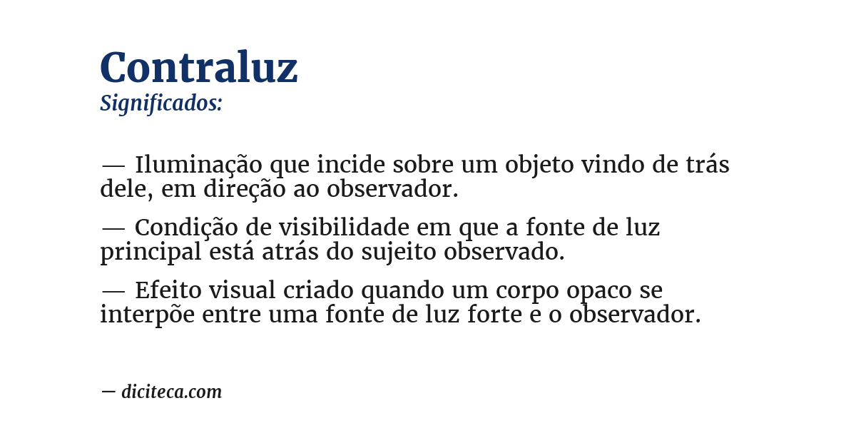 Significado de contraluz
