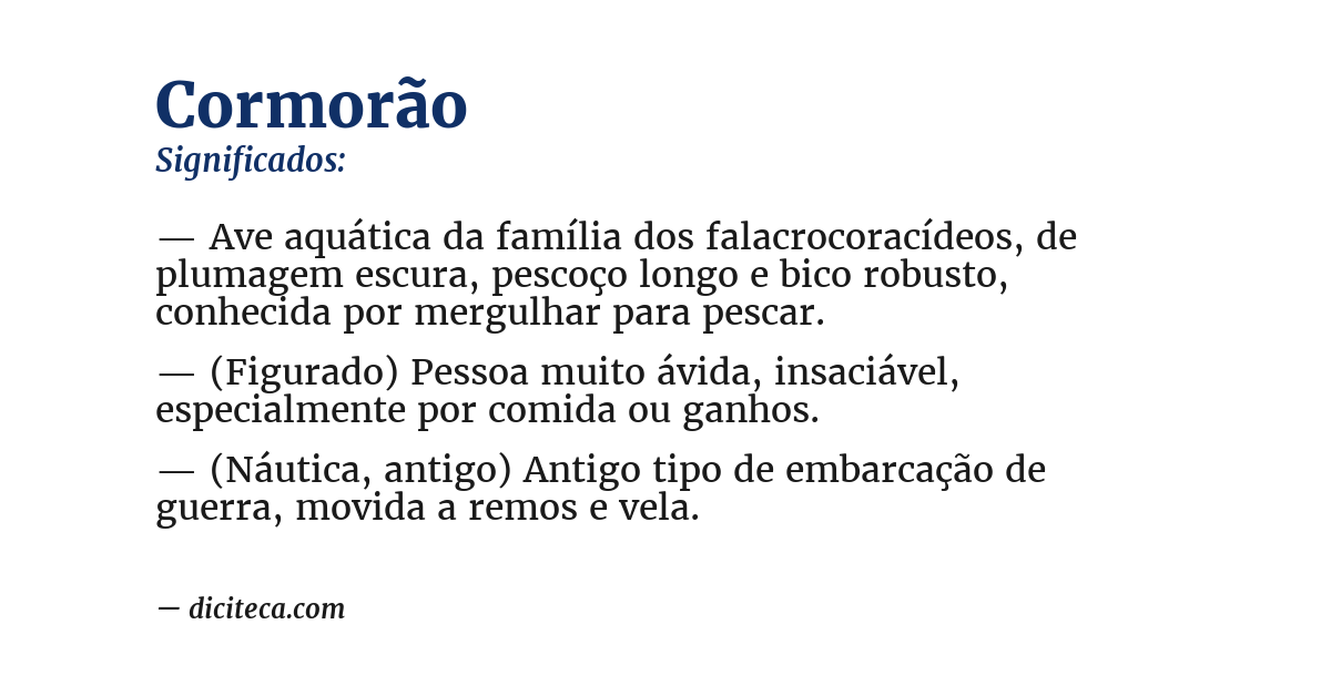 Significado de cormorão