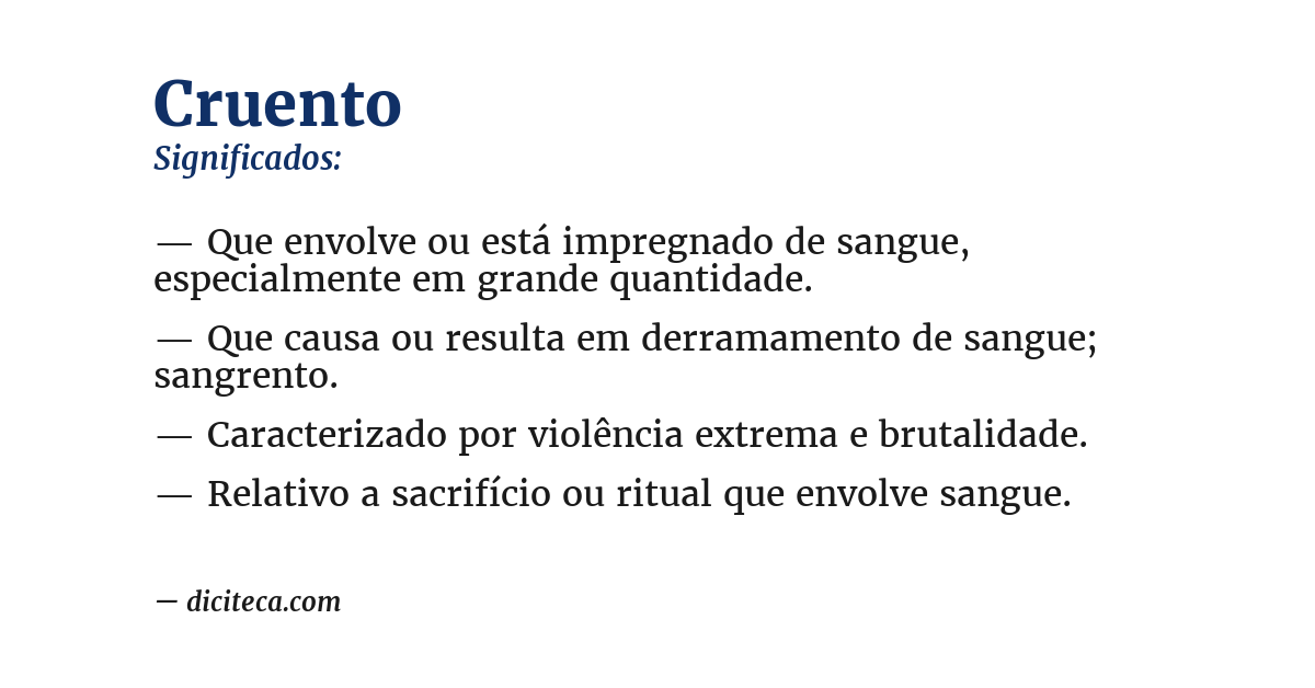Significado de cruento